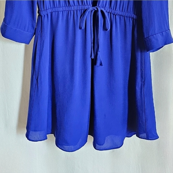 🇨🇦 Aritzia T. Babaton Long Sleeve Silk Bennett Dress - Cobalt Blue - Picture 9 of 16